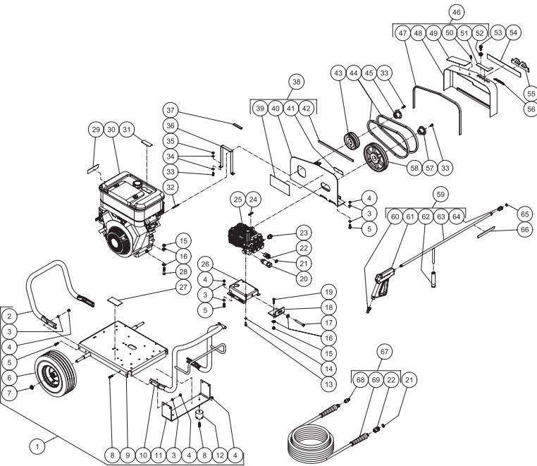 MITM JCW-4004-0MVB pressure washer parts and manual